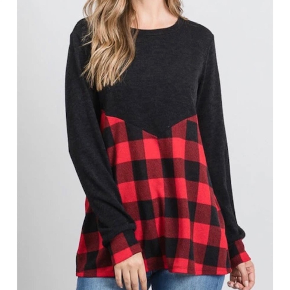 Plaid Top in plus sizes